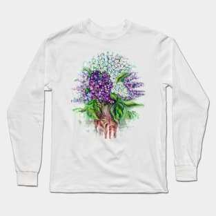 Lilac flowers Still life Long Sleeve T-Shirt